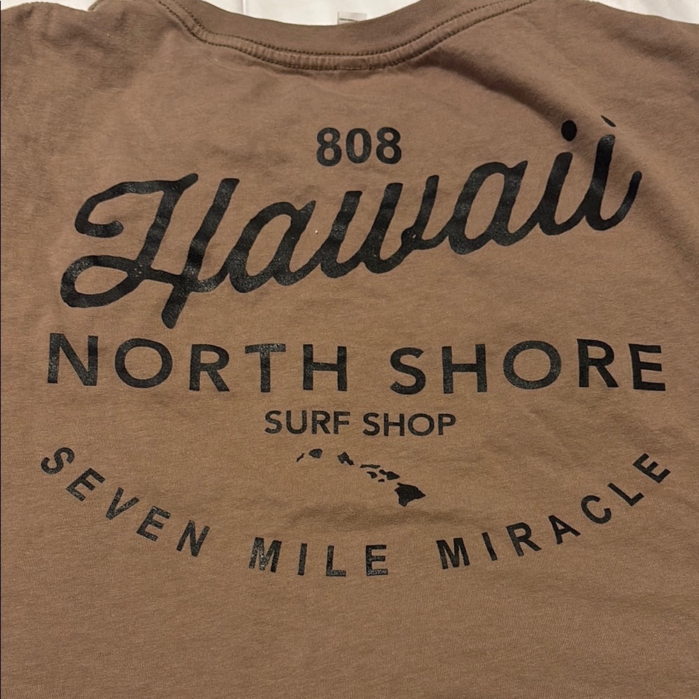North Shore surf shop Hawaii Brown Cropped T-Shirt size large